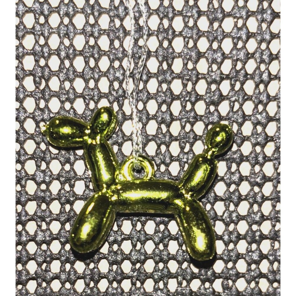 Balloon Dog Green Metallic Small Christmas Tree Ornament